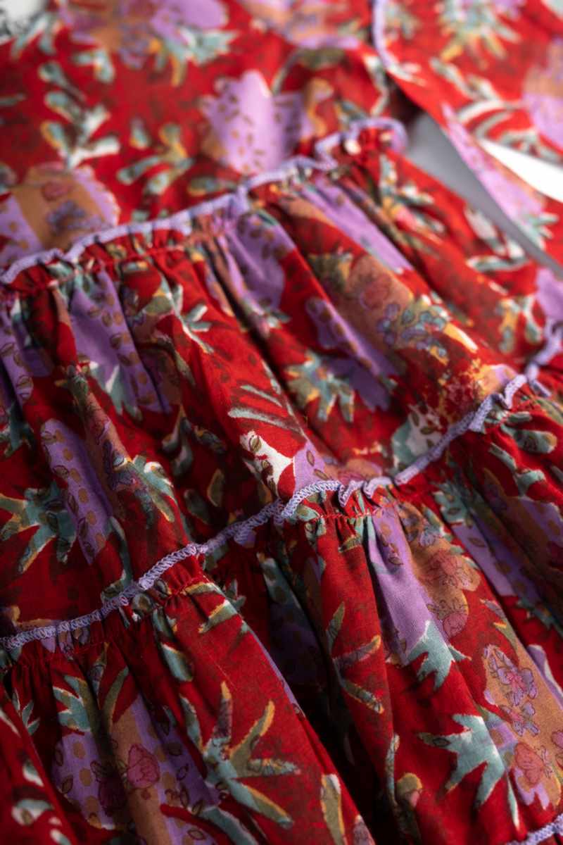 Image for Kusvaa Vck27 Hima Cotton Girls Frock Closeup