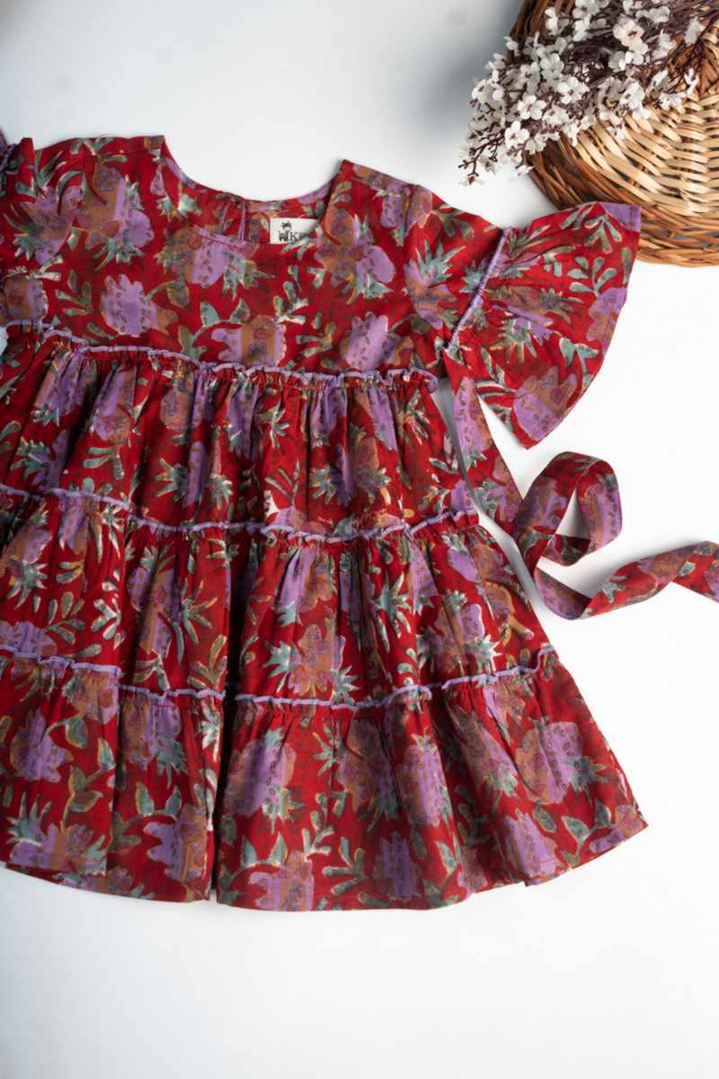 Image for Kusvaa Vck27 Hima Cotton Girls Frock Side