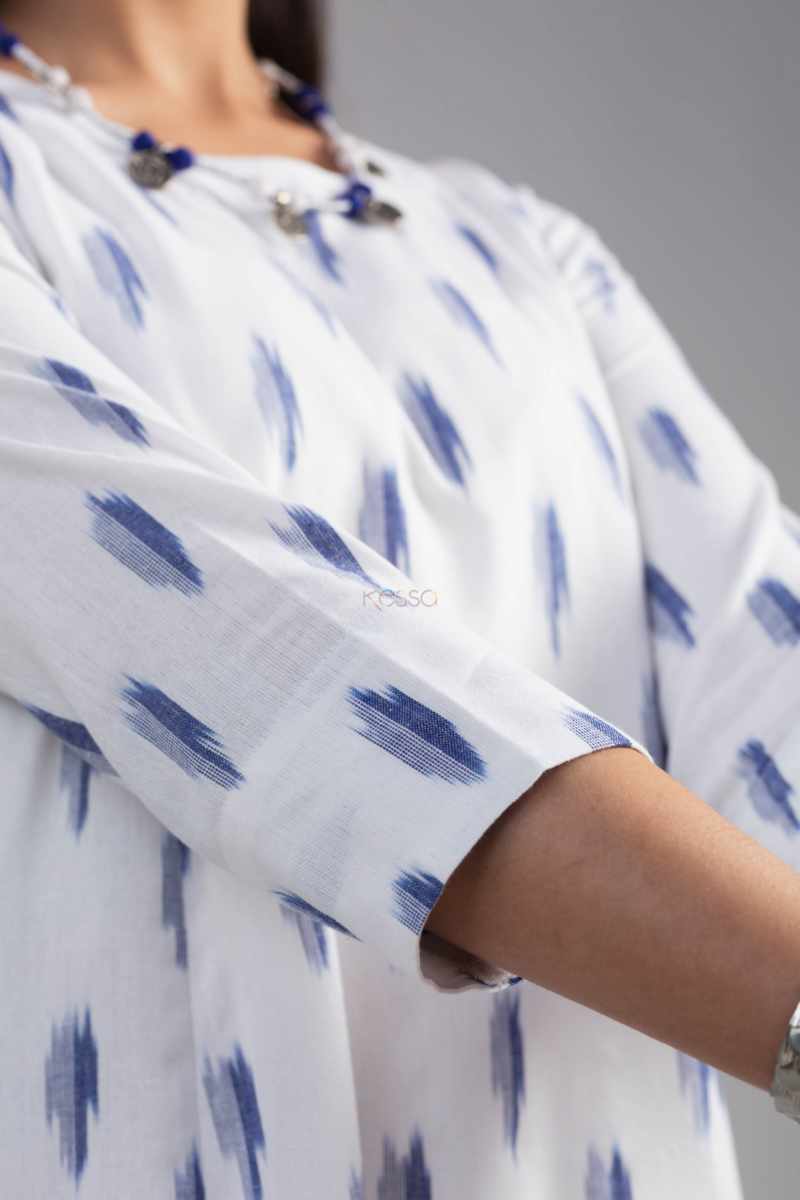 Image for Kusvaa Ws1013 Jeevika Ikkat A Line Dress Closeup 2