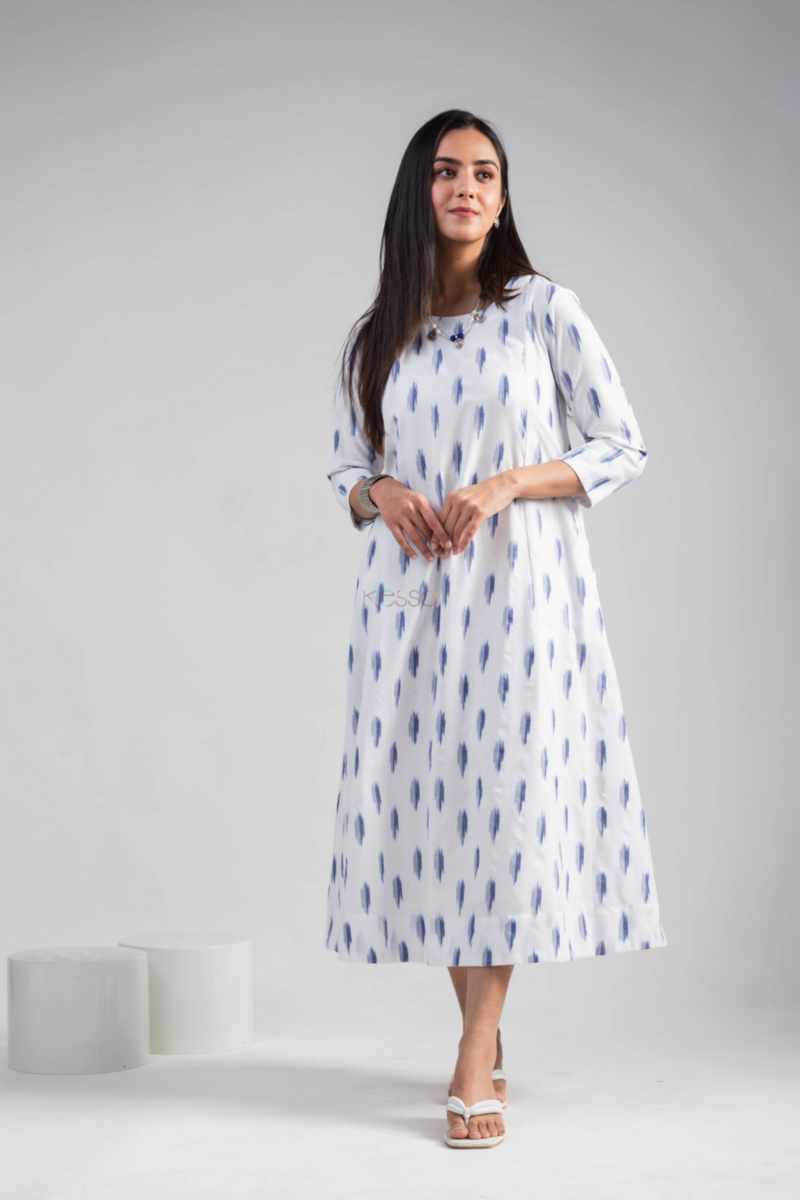 Image for Kusvaa Ws1013 Jeevika Ikkat A Line Dress Front