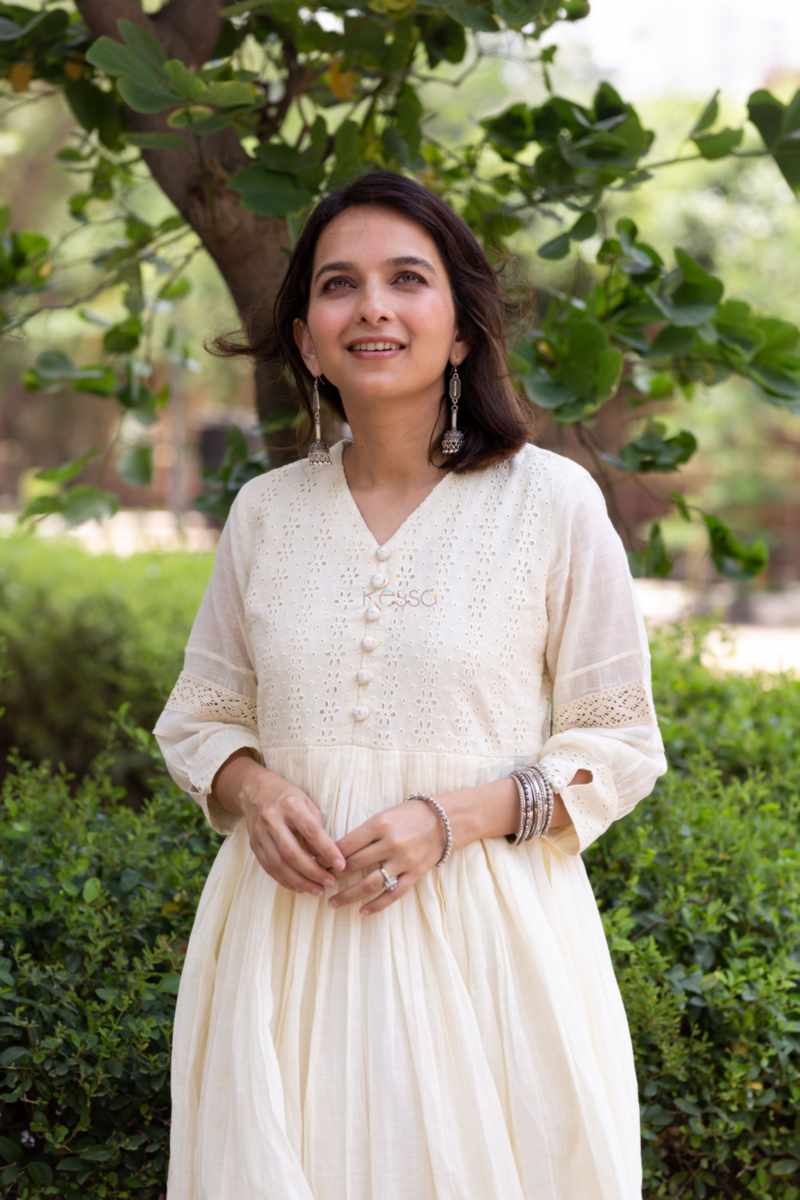 Image for Kusvaa Ws1022 Bhanu Schiffli A Line Dress Featured