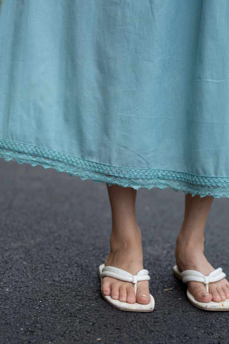Image for Kusvaa Ws1024 Ehimay Cotton A Line Dress Closeup 2