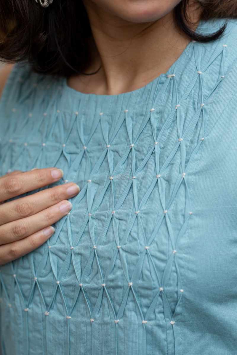Image for Kusvaa Ws1024 Ehimay Cotton A Line Dress Closeup