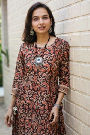 Image for Kusvaa Ws994 Isvara Cotton Kalamkari Dress Featured