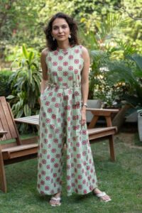 Image for Kusvaa Wsr380 Aahna Handblock Cotton Jumpsuit Featured