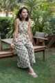 Image for Kusvaa Wsr380 Aahna Handblock Cotton Jumpsuit Sitting