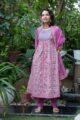 Image for Kusvaa Wsr383 Aamrutha Handblock Kurta Dupatta Set Side New