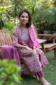 Image for Kusvaa Wsr383 Aamrutha Handblock Kurta Dupatta Set Sitting New
