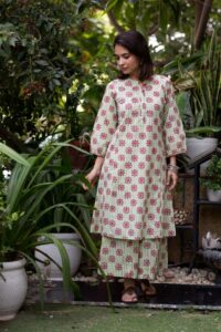 Image for Kusvaa Wsr386 Garima Handblock Kurta Pant Set Featured