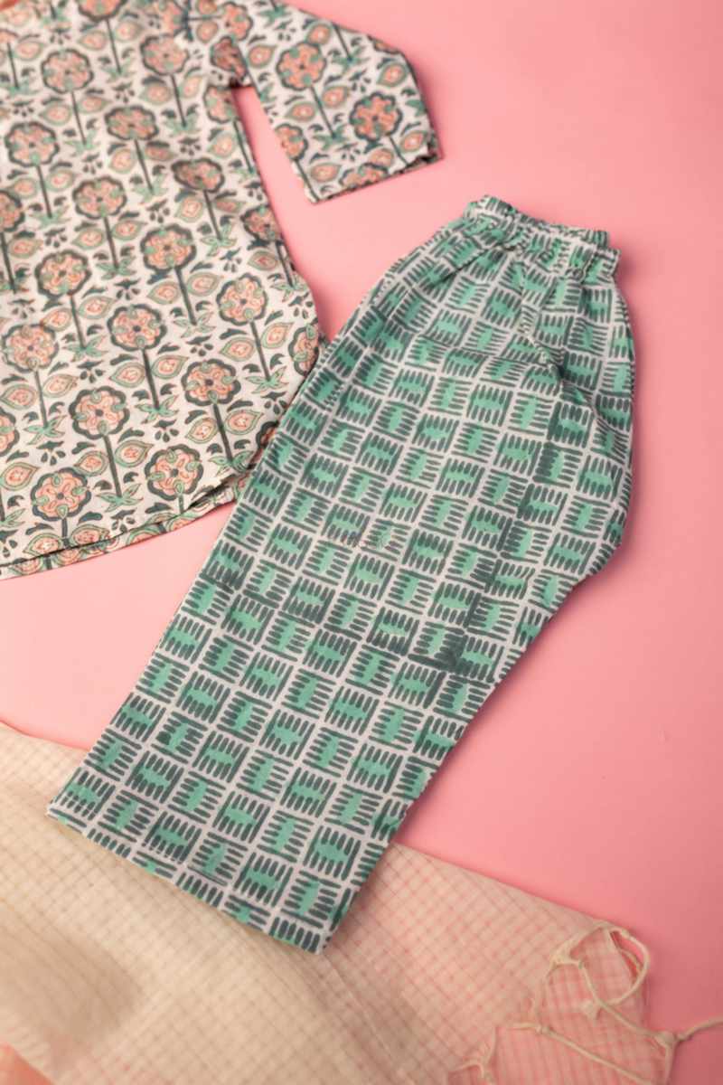 Image for Kusvaa Wsrk67 Mokshit New Born Kurtapyjama Set Side