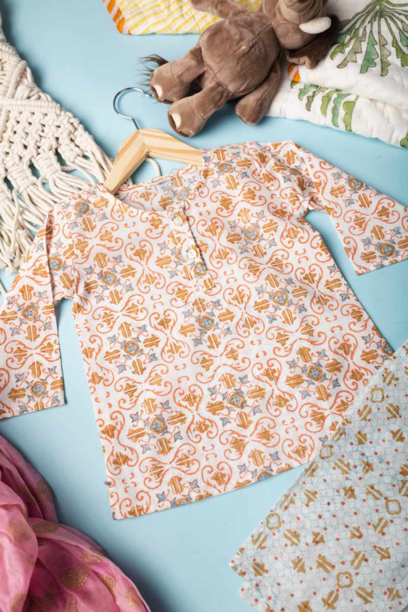 Image for Kusvaa Wsrk92 Ujvala New Born Kurtapyjama Set Closeup