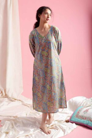 Image for Kusvaa De192 Seema Cotton Jaal Print Kaftan Featured