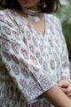 Image for Kusvaa Vcr195 Jeevika Handblock Cotton Kurta Closeup 2
