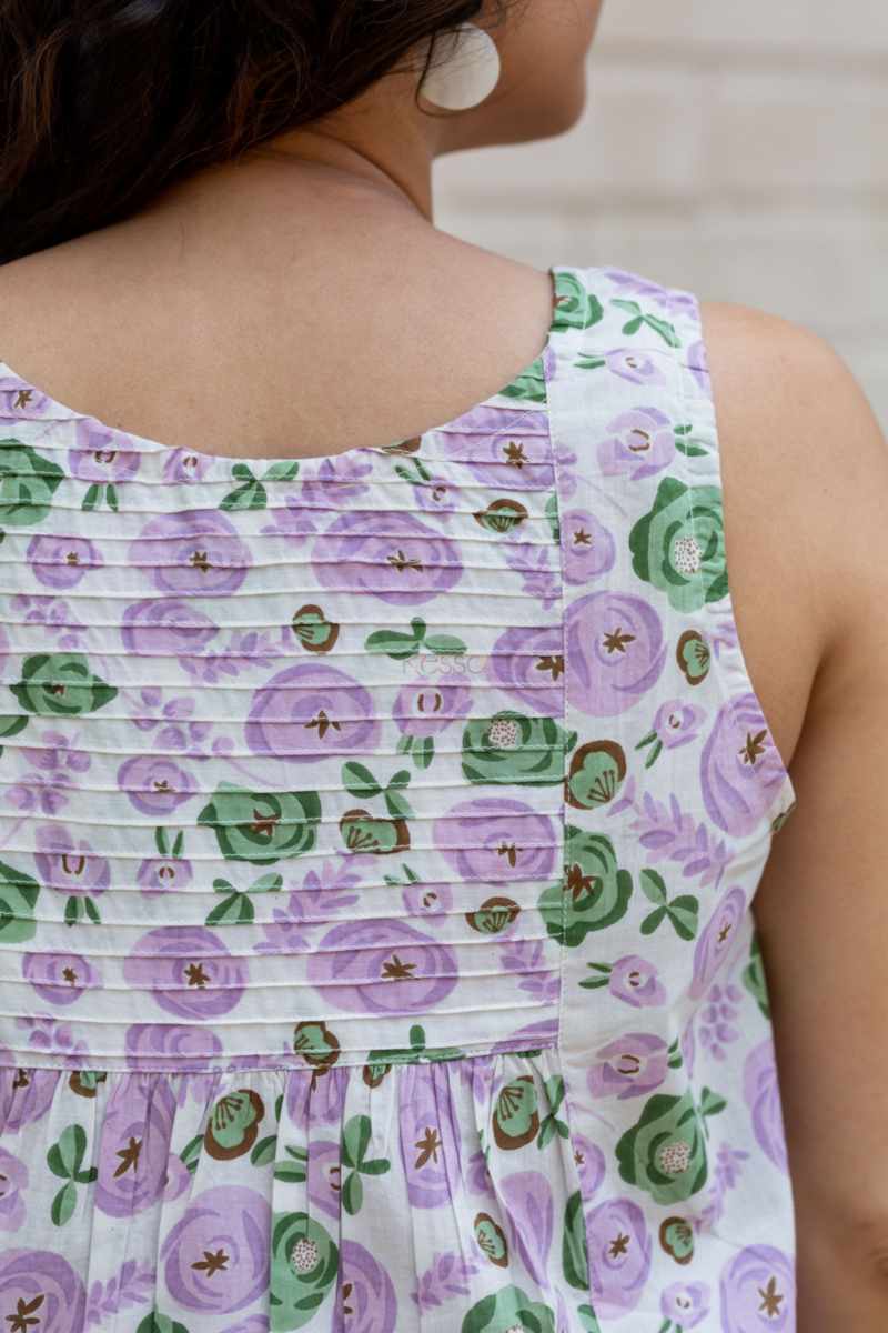 Image for Kusvaa Vcr199 Indu Handblock Short Top Closeup 2