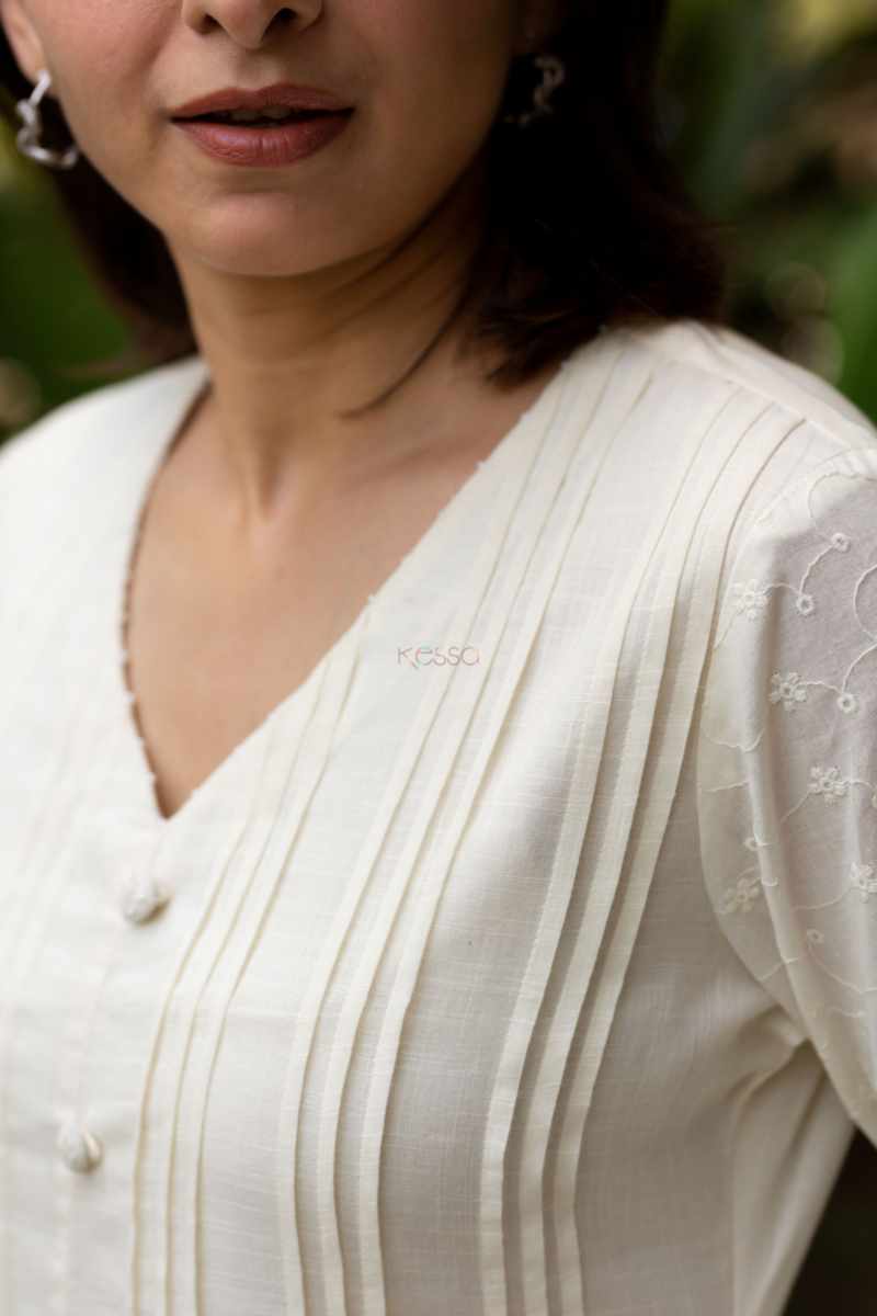 Image for Kusvaa Ws1025 Anna Voile Kurta Pant Set Closeup