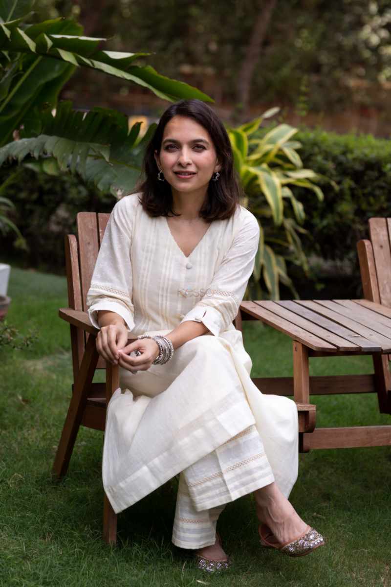 Image for Kusvaa Ws1025 Anna Voile Kurta Pant Set Sitting