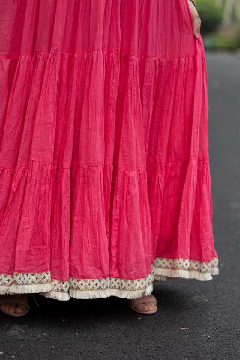 Image for Kusvaa Ws1027 Aaratrika Schiffli A Line Dress Closeup 2