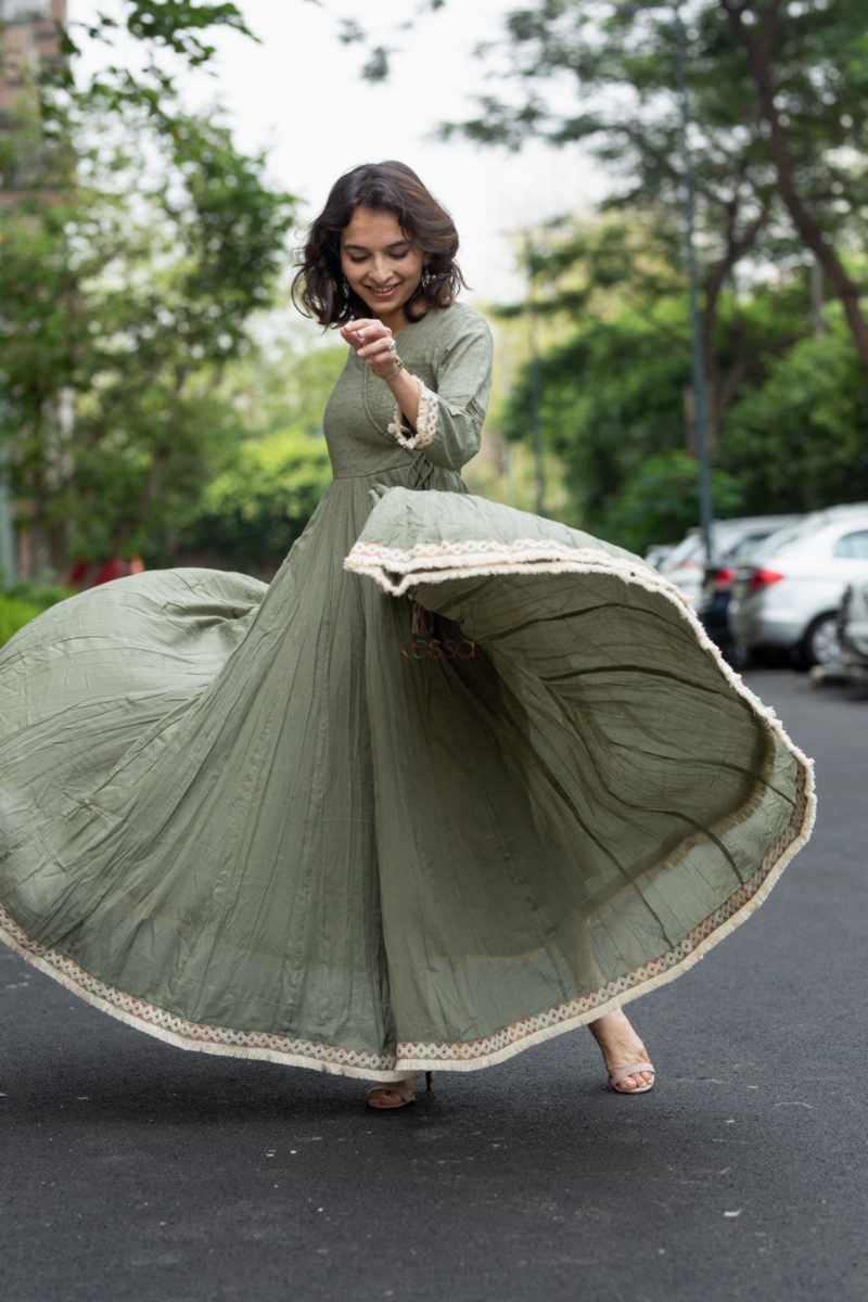 Image for Kusvaa Ws1030 Aarya Schiffli A Line Dress Front