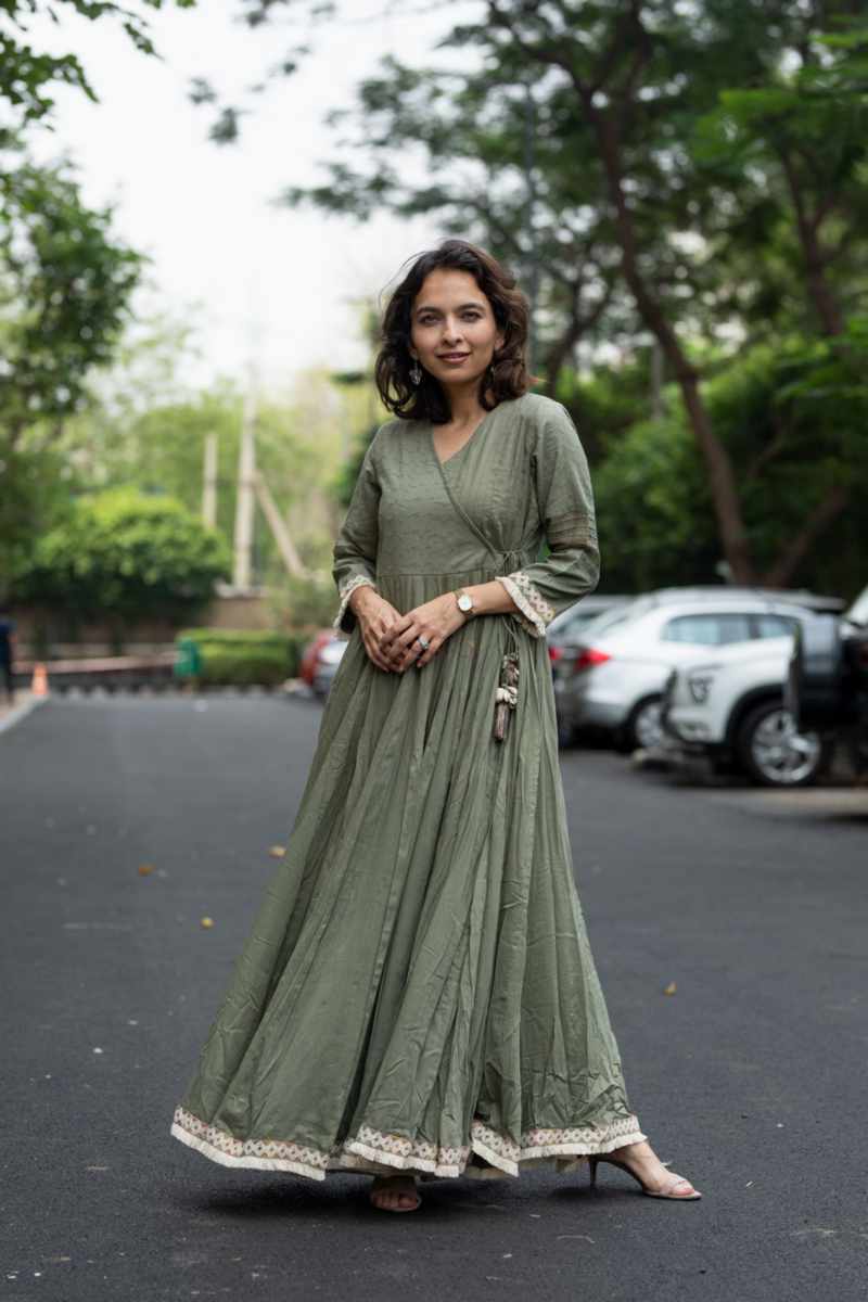 Image for Kusvaa Ws1030 Aarya Schiffli A Line Dress Side