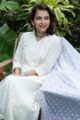 Image for Kusvaa Ws1031 Hiren Cotton Schiffli Complete Suit Set Sitting