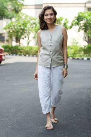 Image for Kusvaa Ws985 Darshana Linen Short Top Front