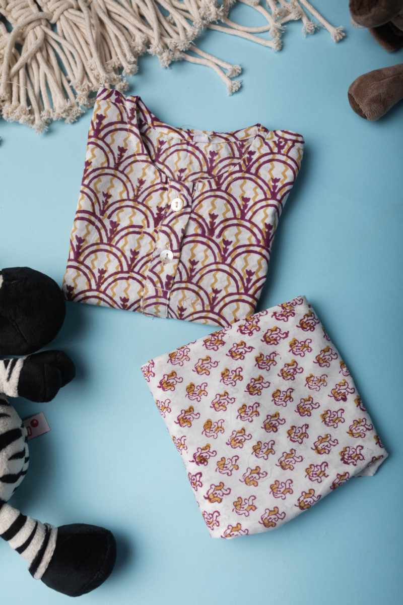 Image for Kusvaa Wsrk102 Darsh New Born Kurtapyjama Set Closeup