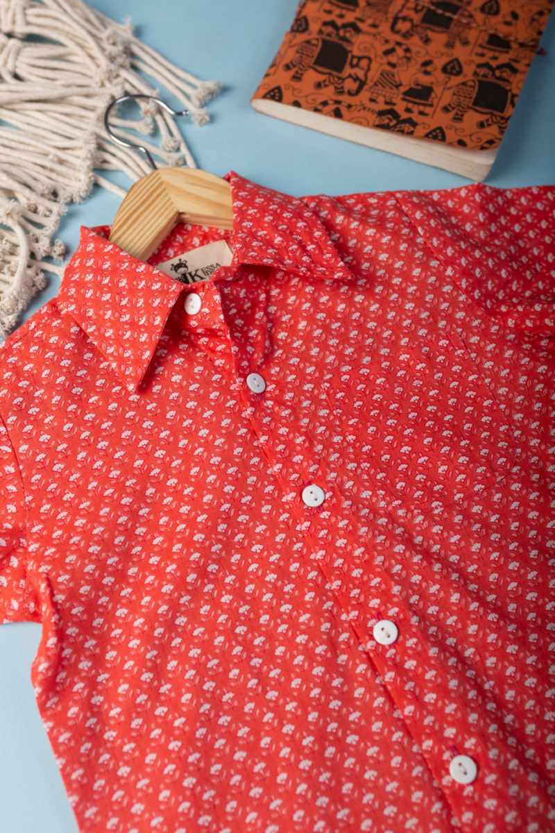 Image for Kusvaa Aj79 Ritik Cotton Boy Half Sleeves Shirt Front