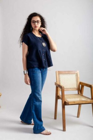 Image for Kusvaa Avdaf231 Sukriti Linen Short Top Side