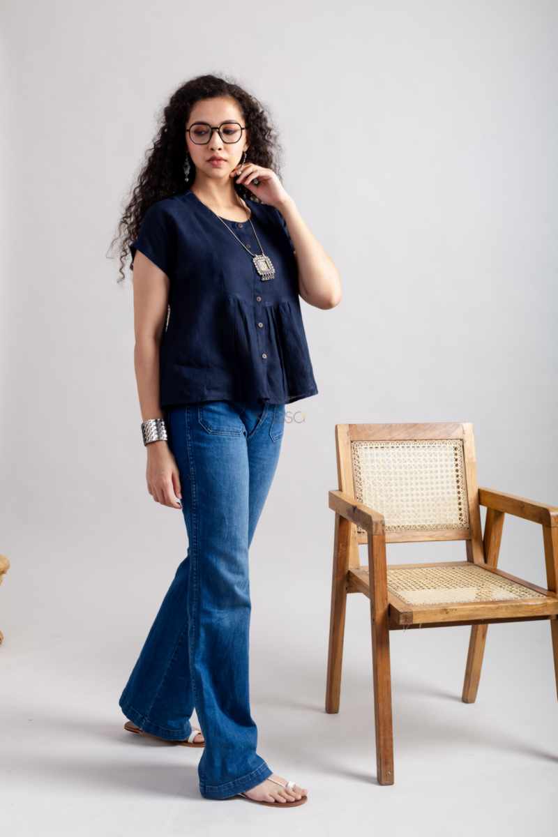 Image for Kusvaa Avdaf231 Sukriti Linen Short Top Side