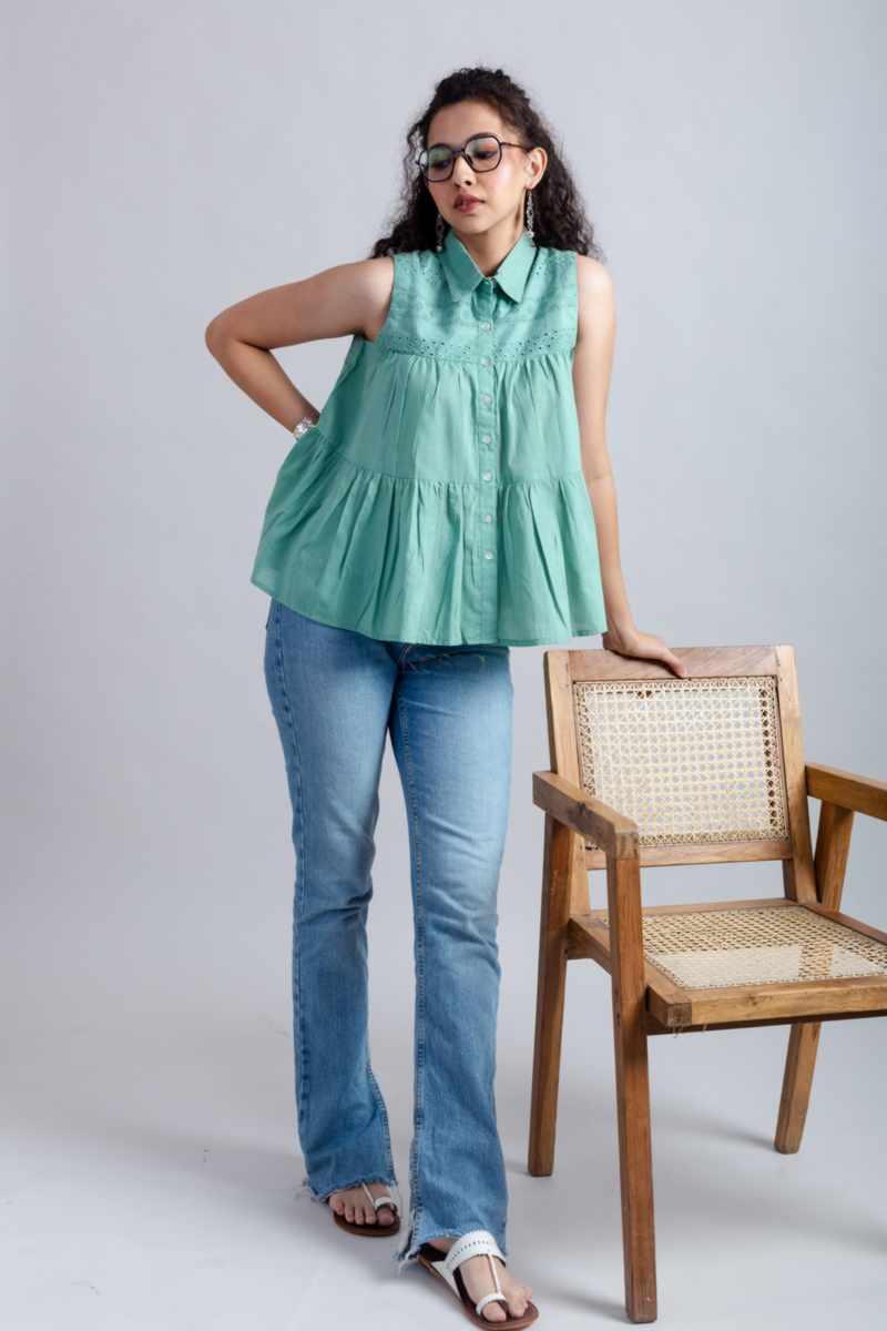 Image for Kusvaa Avdaf233 Devansha Cotton Dobby Short Top Side