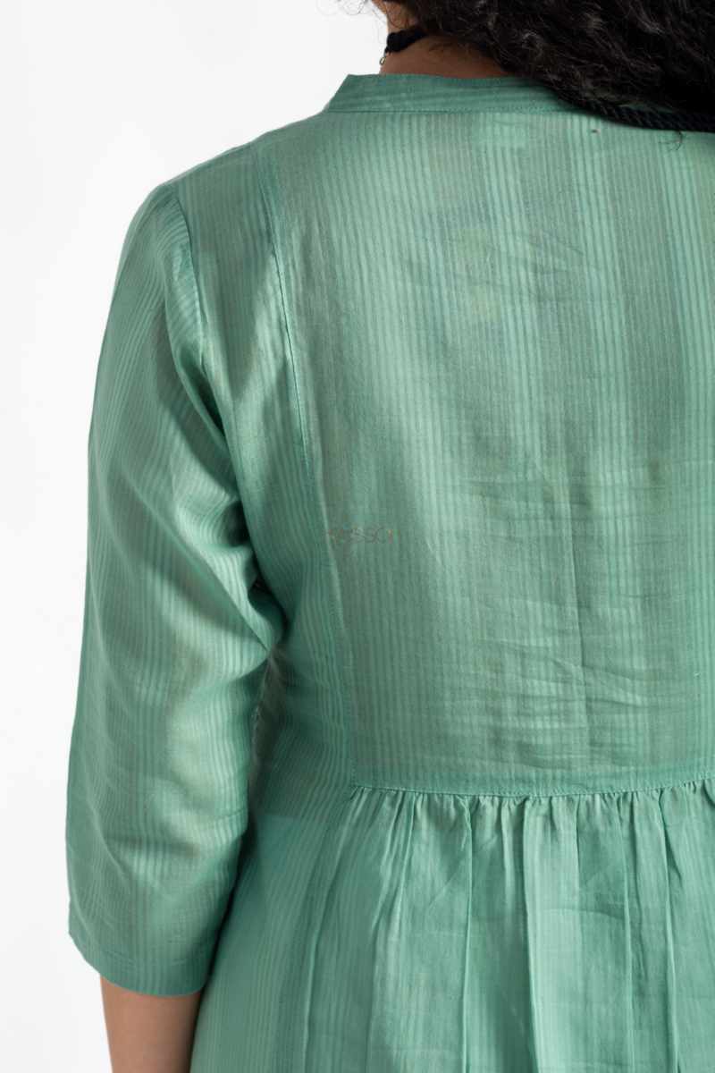 Image for Kusvaa Avdaf237 Aarunya Cotton A Line Kurta Closeup 2