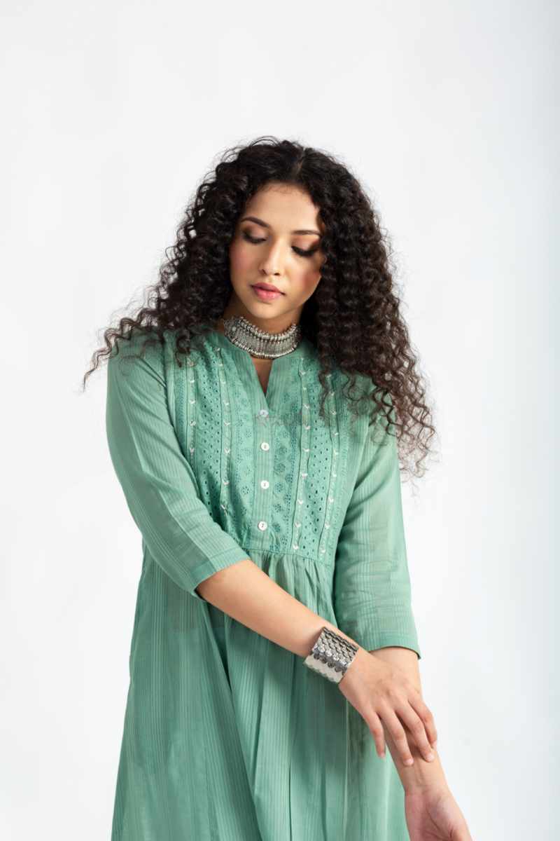 Image for Kusvaa Avdaf237 Aarunya Cotton A Line Kurta Featured