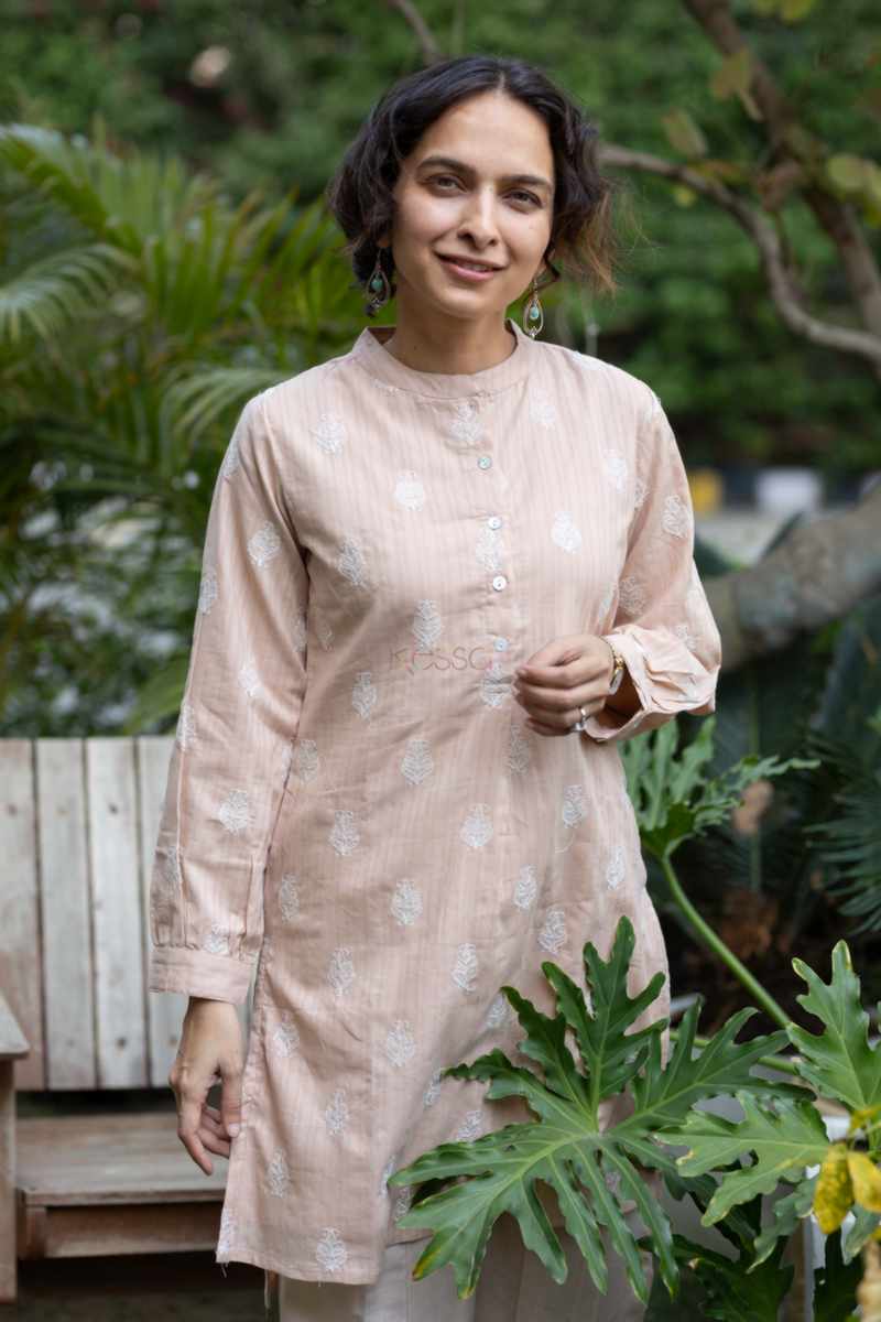 Image for Kusvaa Avdaf240 Hansa Cotton Straight Fit Kurta Side New