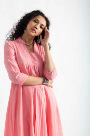 Image for Kusvaa Avdaf241 Madhavi Cotton A Line Kurta Featured