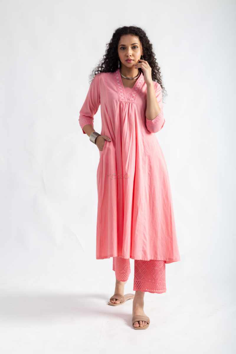 Image for Kusvaa Avdaf241 Madhavi Cotton A Line Kurta Front