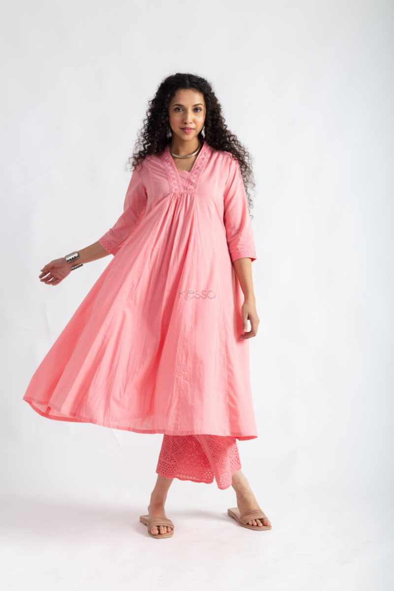 Image for Kusvaa Avdaf241 Madhavi Cotton A Line Kurta Side