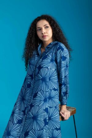 Image for Kusvaa Avdaf250 Anwesha Muslin Handblock A Line Kurta Featured