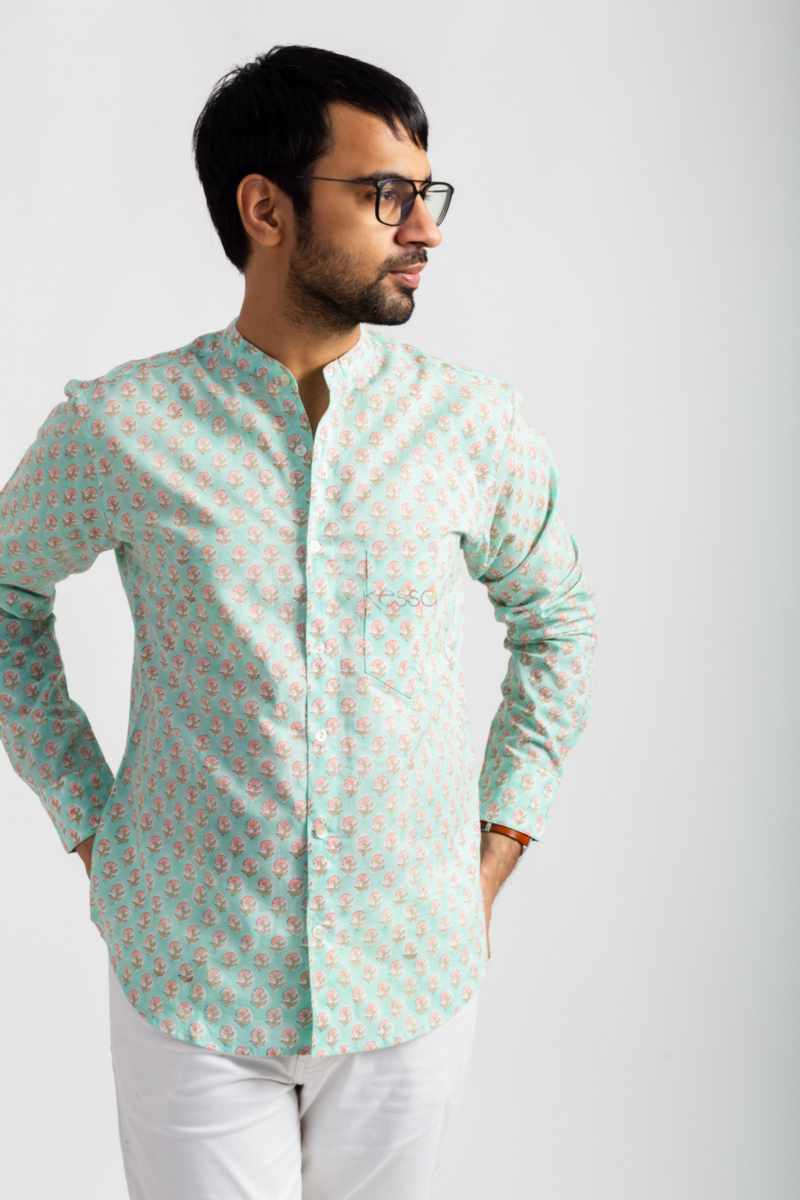Image for Kusvaa Awk63 Nivam Handblock Men Full Sleeves Shirt Featured