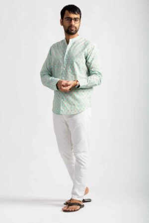 Image for Kusvaa Awk63 Nivam Handblock Men Full Sleeves Shirt Front