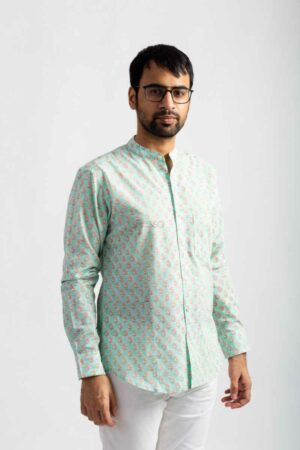 Image for Kusvaa Awk63 Nivam Handblock Men Full Sleeves Shirt Side