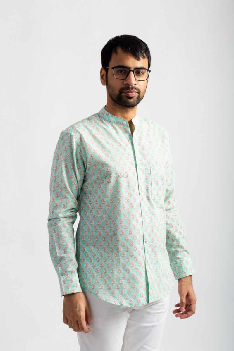 Image for Kusvaa Awk63 Nivam Handblock Men Full Sleeves Shirt Side