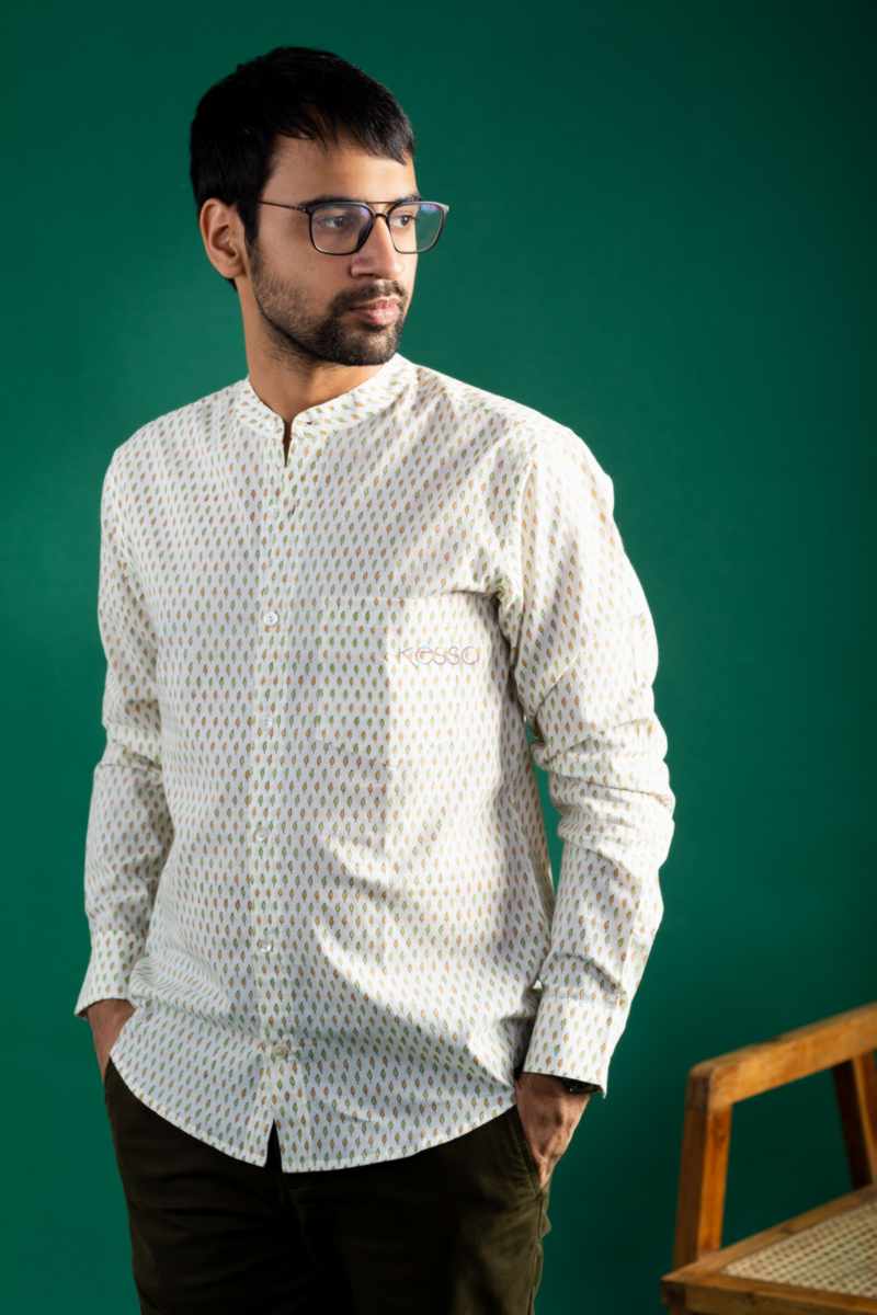 Image for Kusvaa Awk64 Ansu Handblock Men Full Sleeves Shirt Featured