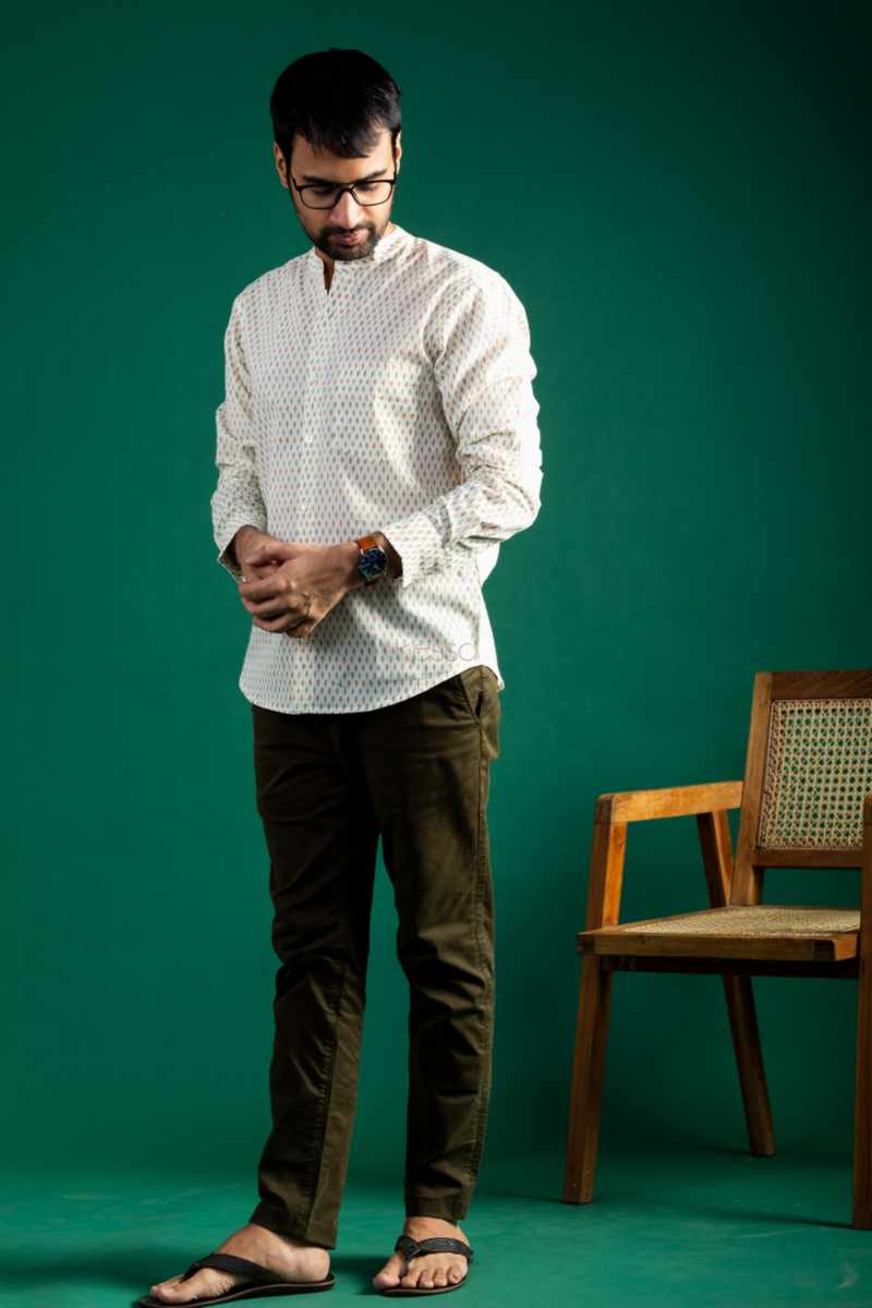 Image for Kusvaa Awk64 Ansu Handblock Men Full Sleeves Shirt Front