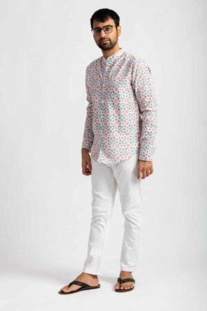 Image for Kusvaa Awk65 Ekaveer Handblock Men Full Sleeves Shirt Front