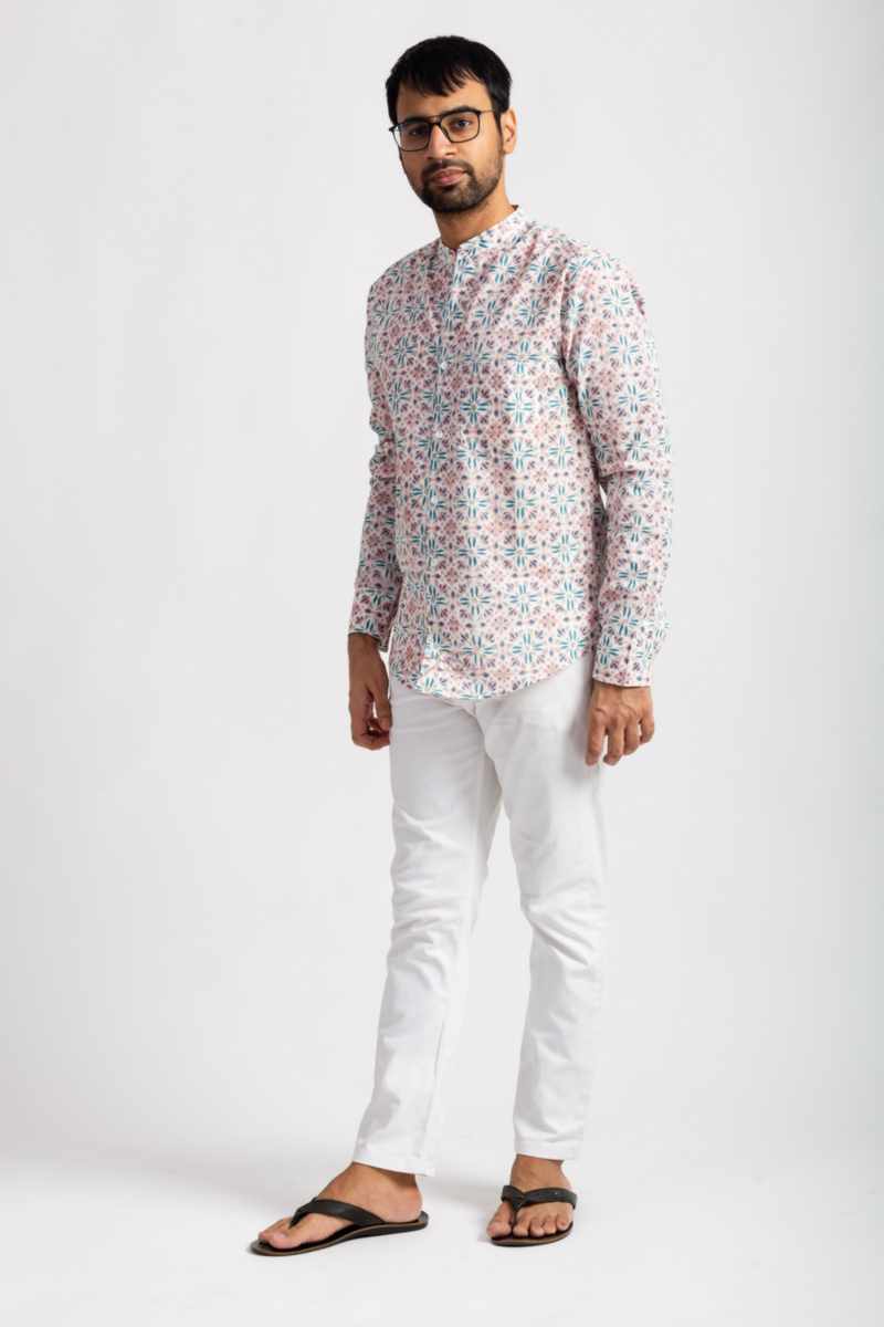 Image for Kusvaa Awk65 Ekaveer Handblock Men Full Sleeves Shirt Front