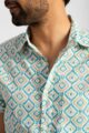 Image for Kusvaa Awk66 Sarvin Handblock Men Half Sleeves Shirt Closeup