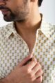 Image for Kusvaa Awk67 Prithvik Handblock Men Half Sleeves Shirt Closeup