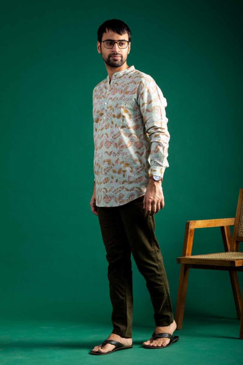 Image for Kusvaa Bpr34 Ashish Handblock Men Full Sleeves Shirt Front