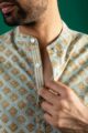 Image for Kusvaa Bpr36 Shivam Handblock Men Full Sleeves Shirt Closeup