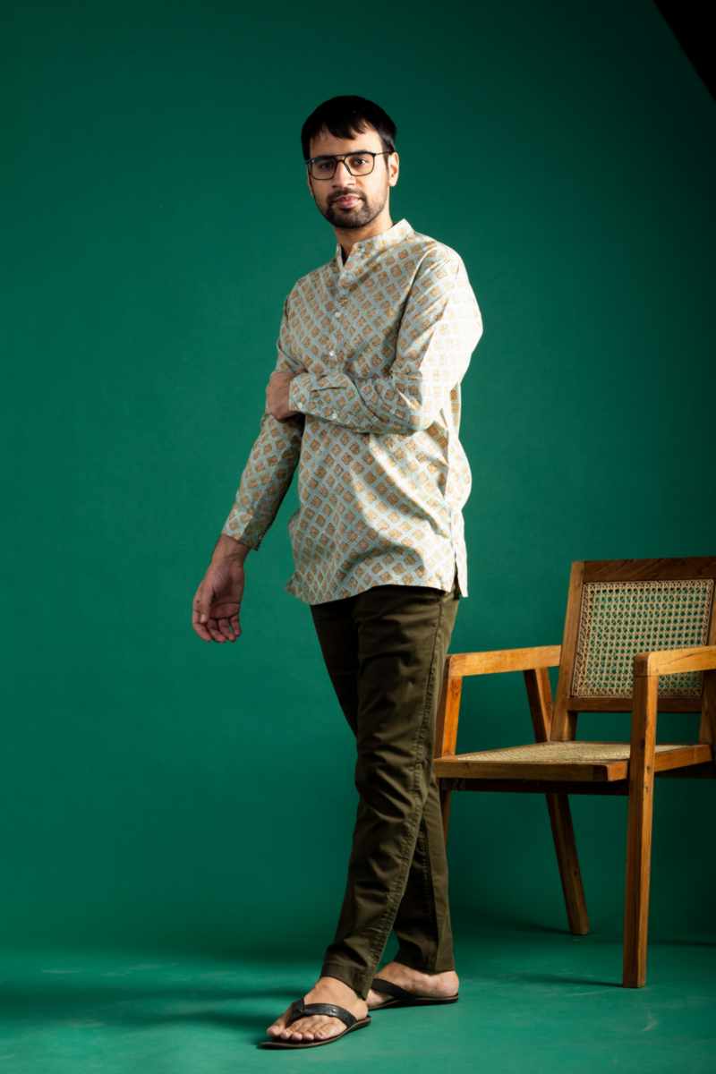 Image for Kusvaa Bpr36 Shivam Handblock Men Full Sleeves Shirt Front